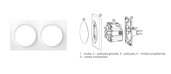Fibaro FG-Wx-PP-0003 - Ramka podwójna ozdobna Walli biała